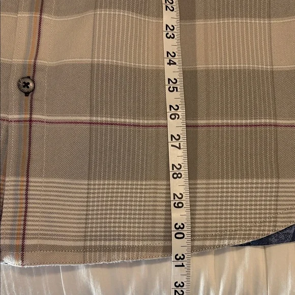 Tommy Bahama Canyon Beach Pebble Clay Plaid Flannel Shirt - Picture 7 of 11